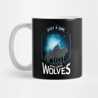 Cute Just A Girl Who Loves Wolves Lone Wolf Mug